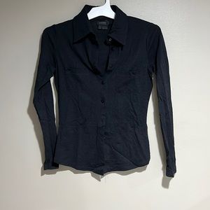 Black Stretchy Shirt With Pockets
